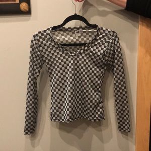 Checker See through crop top